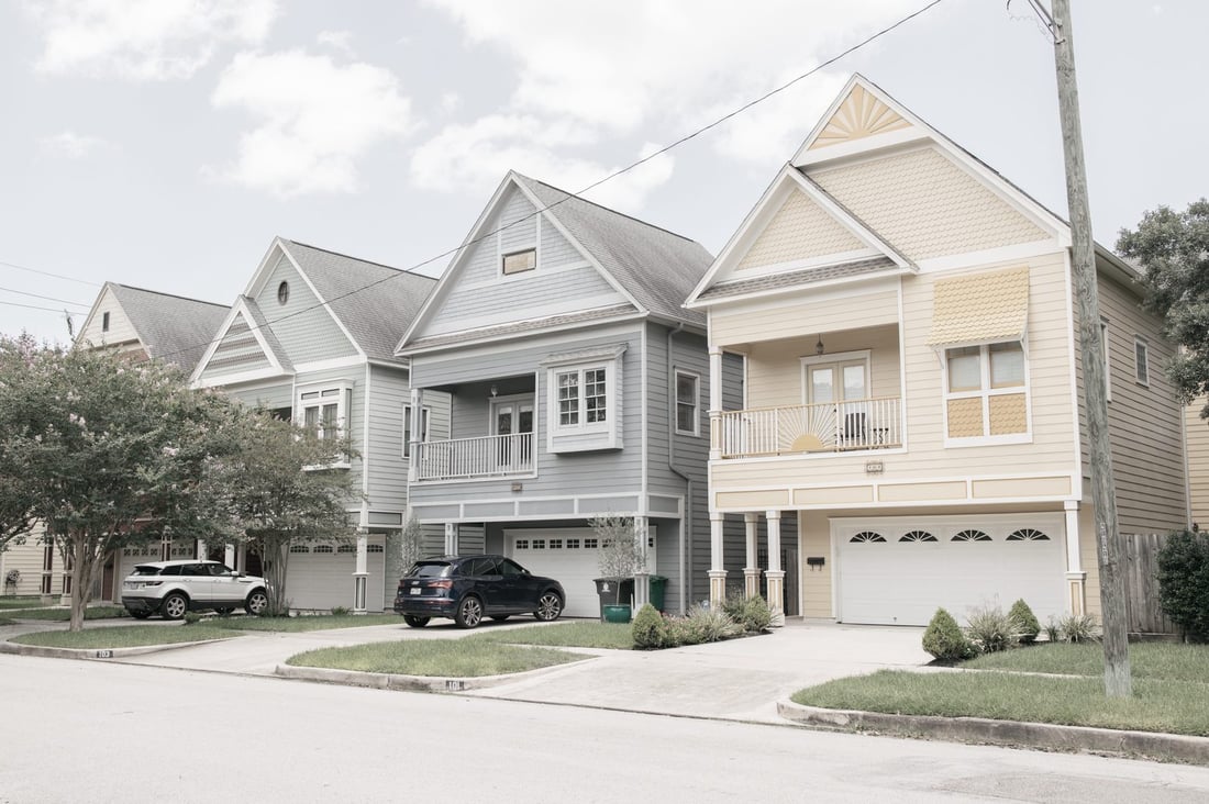 Residential homes in a Houston, Texas neighborhood