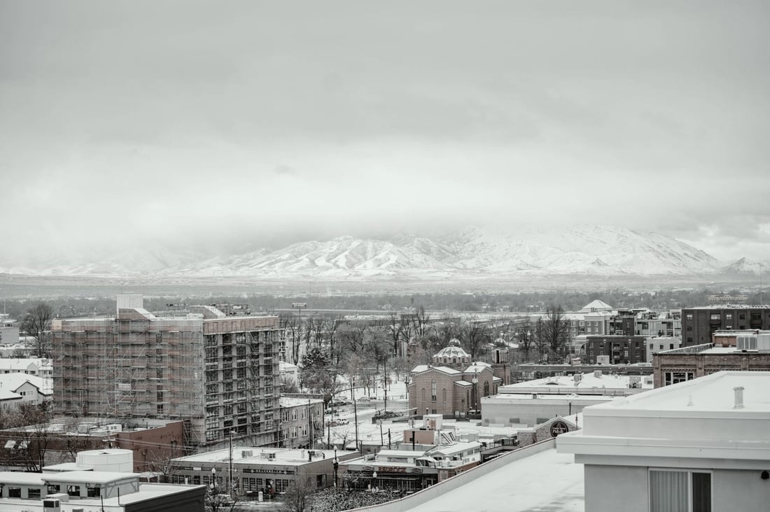 Salt Lake City homes against the Wasatch Mountains