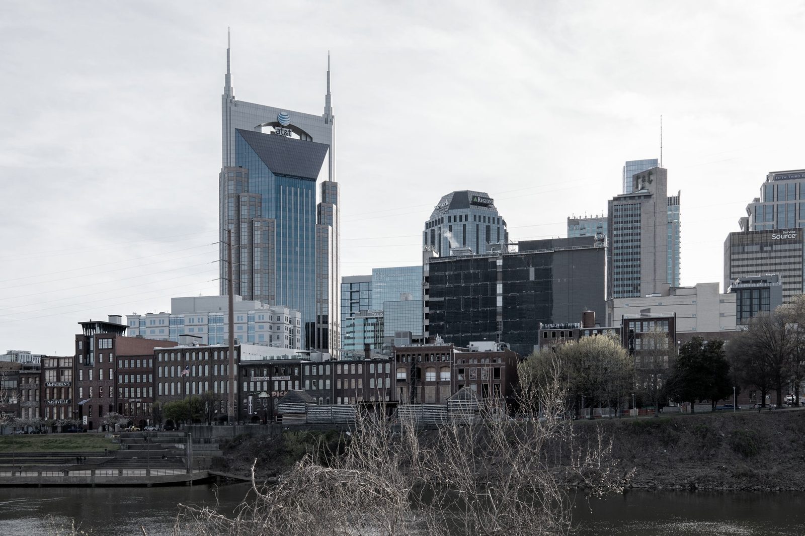 Nashville skyline over the Cumberland River